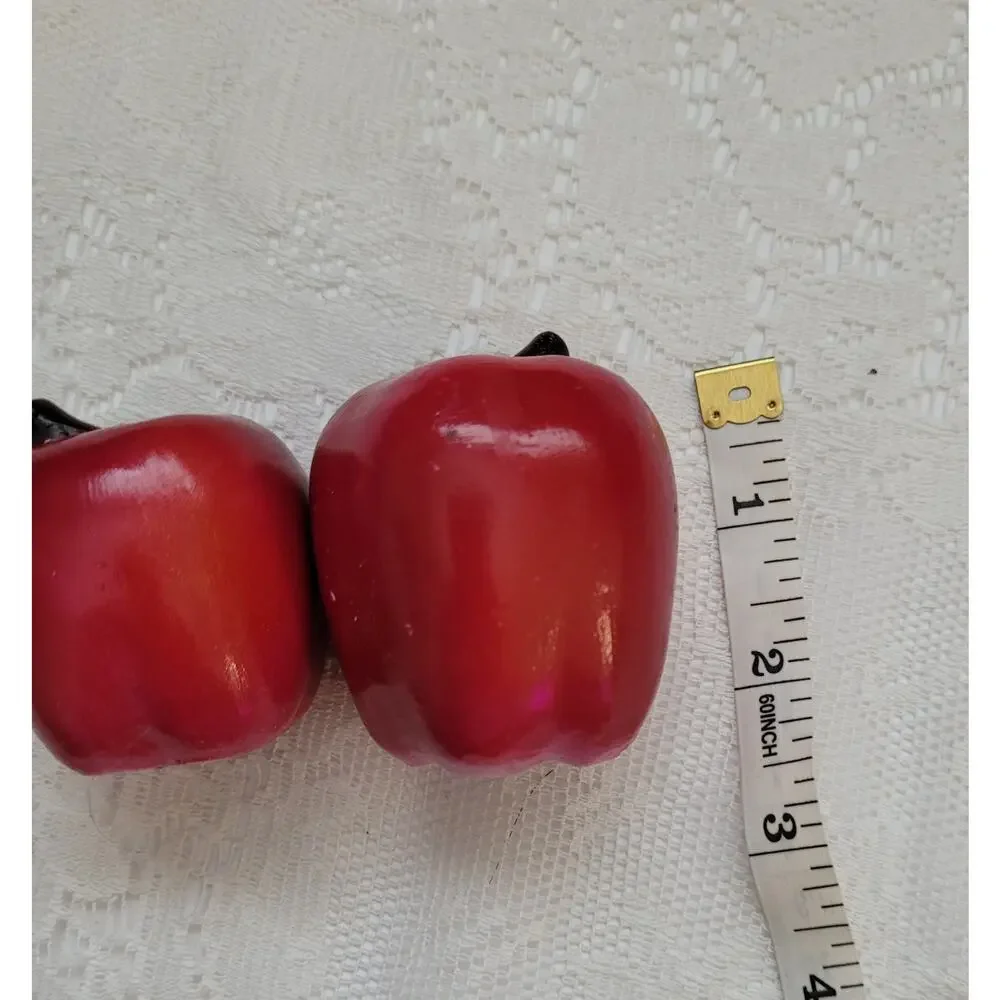 Vintage Red Apple Salt and Pepper Condiments Ceramic Shakers